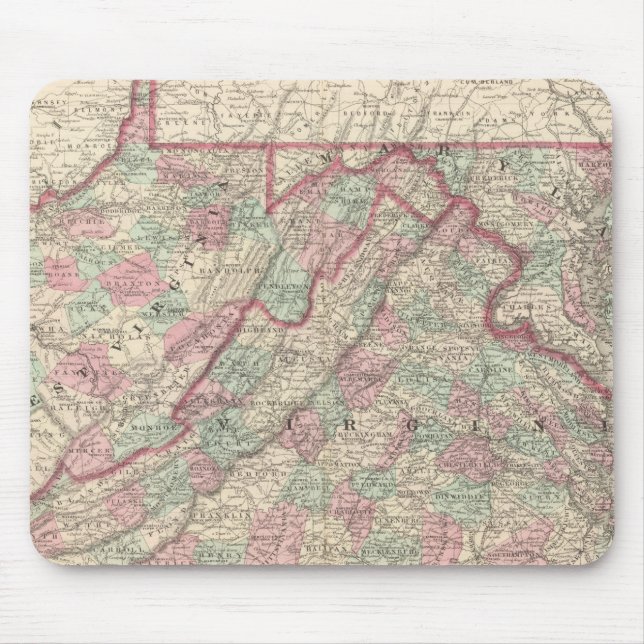Virginia, Delaware, Maryland, and West Virginia Mouse Mat (Front)