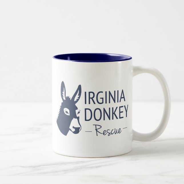 Virginia Donkey Rescue Two-Tone Coffee Mug (Right)