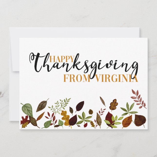 Virginia Fall Foliage Thanksgiving Card (Front)