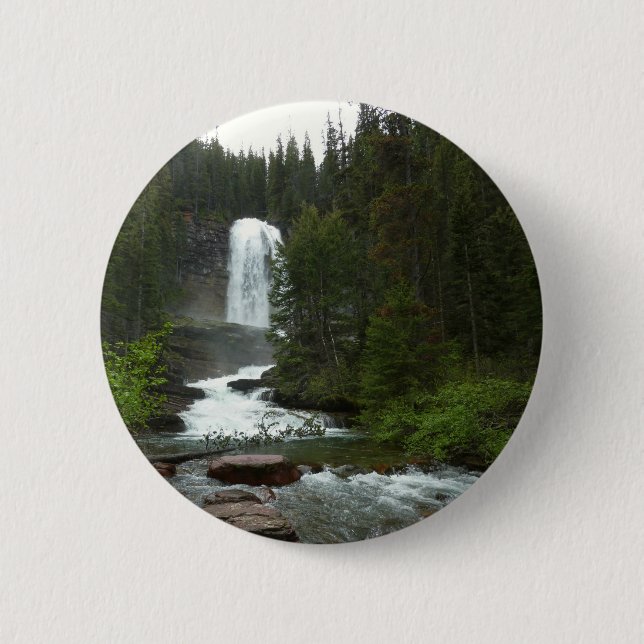 Virginia Falls at Glacier National Park 6 Cm Round Badge (Front)