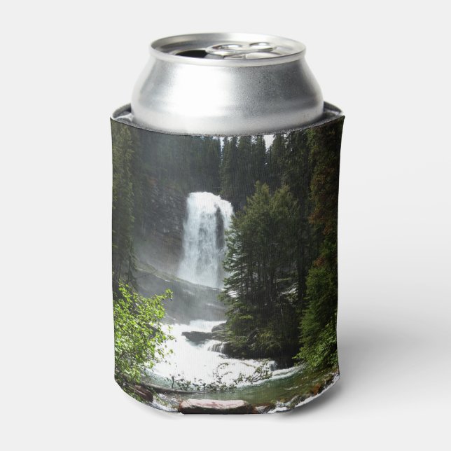 Virginia Falls at Glacier National Park Can Cooler (Can Front)