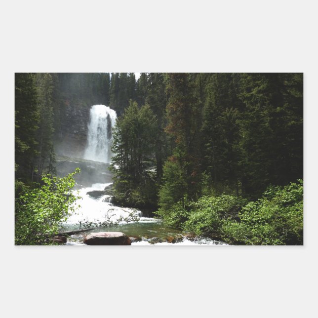 Virginia Falls at Glacier National Park Rectangular Sticker (Front)