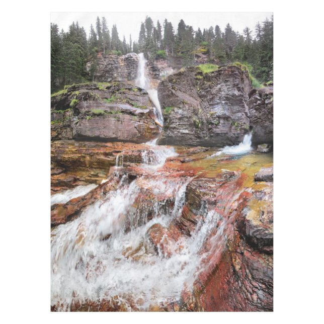 Virginia Falls - Glacier National Park Tablecloth (Front)
