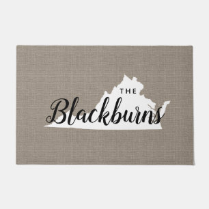 Virginia Family Monogram State Doormat