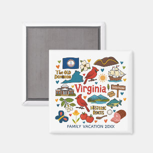 Virginia Family Trip Keepsake Personalized Magnet