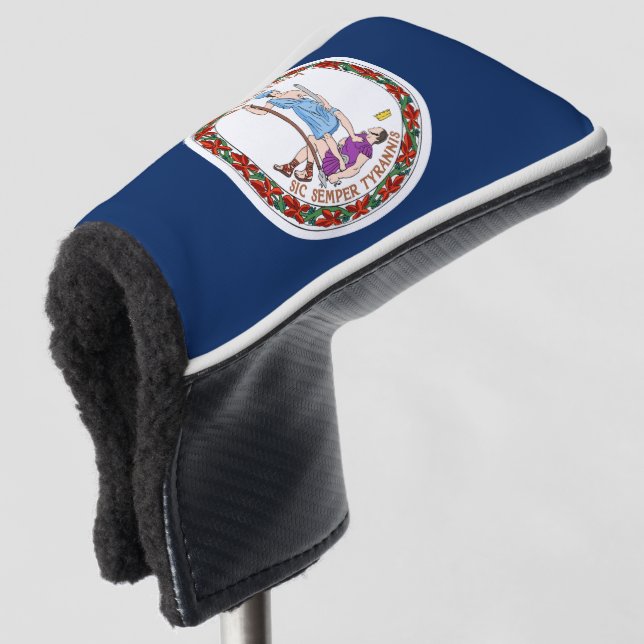 Virginia flag golf head cover (3/4 Front)
