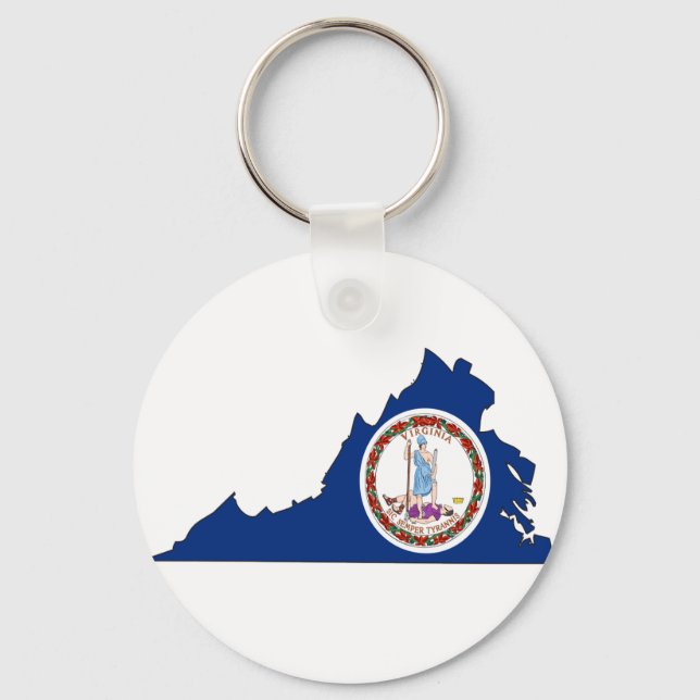 Virginia Flag Map Key Ring (Front)