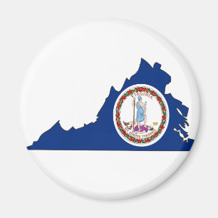 Virginia Flag Map Magnet