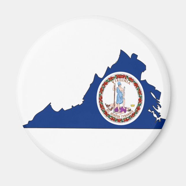 Virginia Flag Map Magnet (Front)