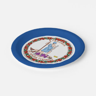 Virginia flag paper plate