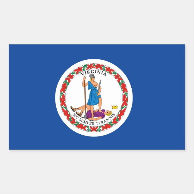 Virginia Flag Rectangular Sticker (Front)