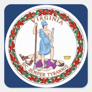 Virginia flag square sticker