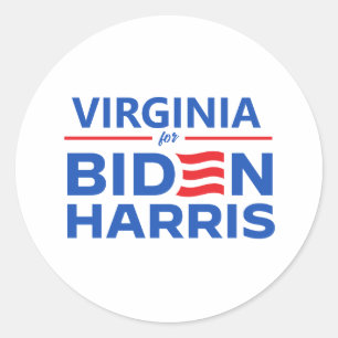 Virginia for Biden Harris Classic Round Sticker