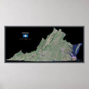 Virginia from space satellite poster
