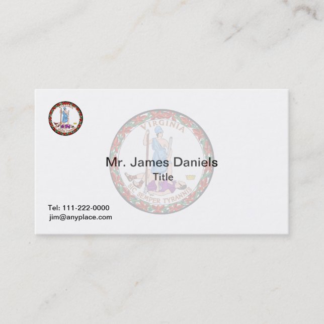 Virginia Great Seal Business Card (Front)