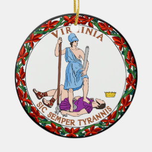 Virginia Great Seal Ceramic Tree Decoration