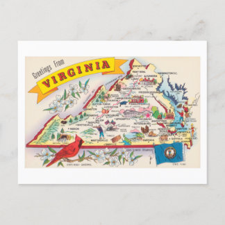 Virginia Greetings From US States  Postcard