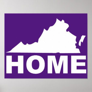 Virginia Home Away From State Poster Sign