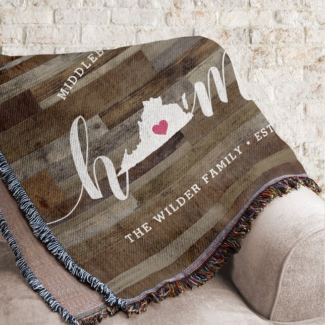 Virginia Home State Personalised Wood Look Throw Blanket (Creator Uploaded)