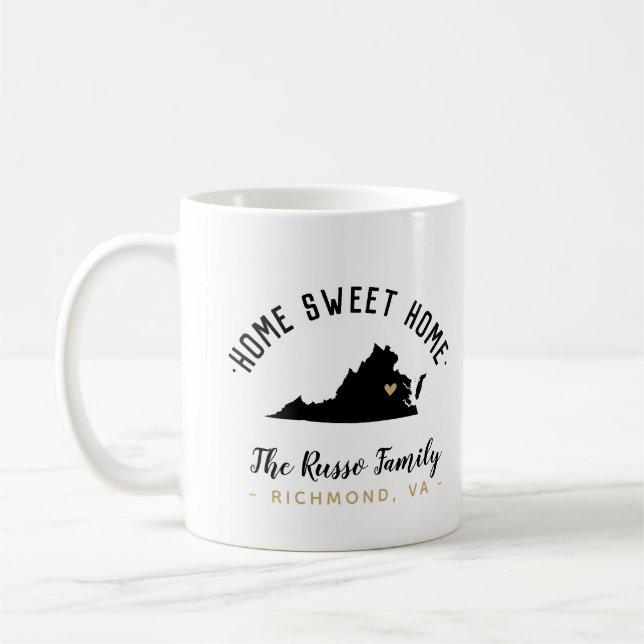 Virginia Home Sweet Home Family Monogram Mug (Left)