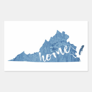 Virginia Home Wood Grain Rectangular Sticker