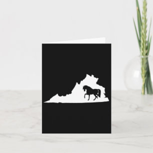Virginia Horse Map Horseback Riding Equestrian  Card
