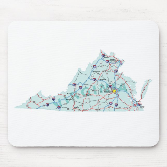 Virginia Interstate Map Mousepad (Front)