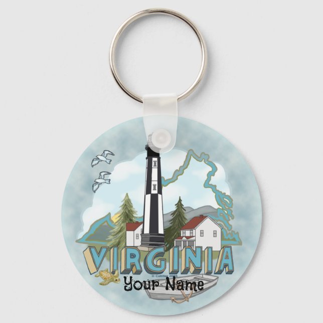 Virginia Lighthouse keychain  (Front)