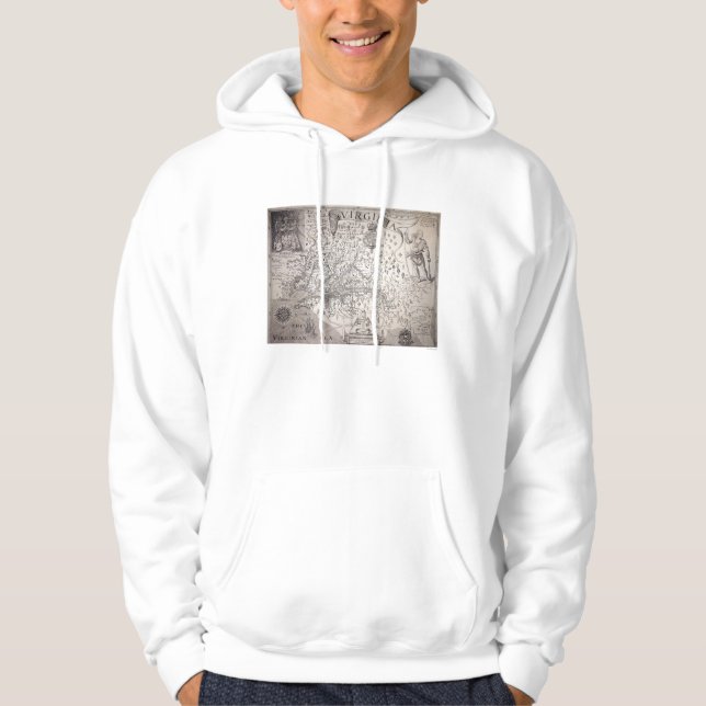 Virginia Map, 1612 Hoodie (Front)
