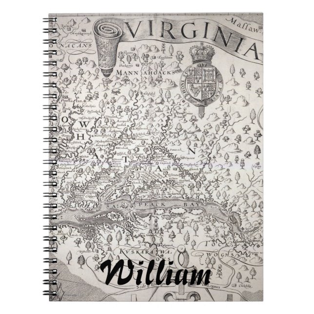 Virginia Map, 1612 Notebook (Front)