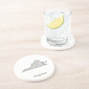 Virginia map coaster