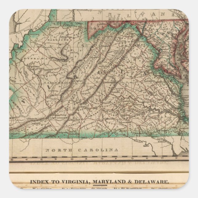 Virginia, Maryland, Delaware Square Sticker (Front)