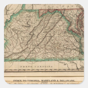 Virginia, Maryland, Delaware Square Sticker