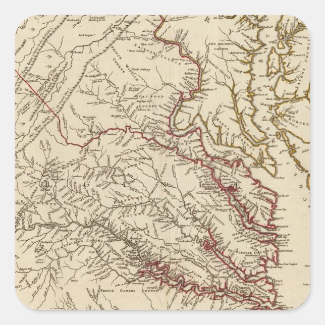 Virginia, Maryland Square Sticker (Front)