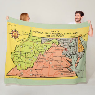Virginia Maryland States Throw Blanket