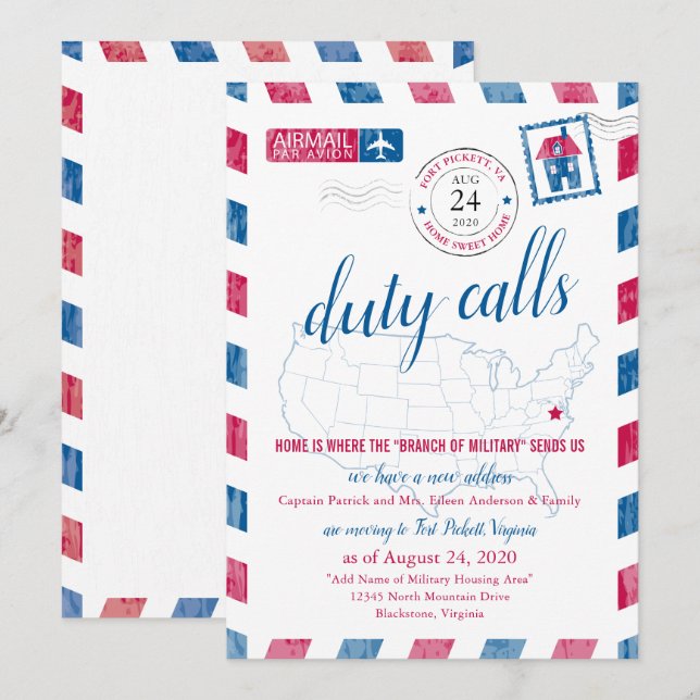 Virginia Military Moving Announcement (Front/Back)