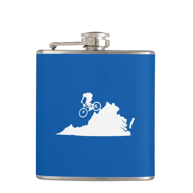 Virginia Mountain Biking Hip Flask (Front)