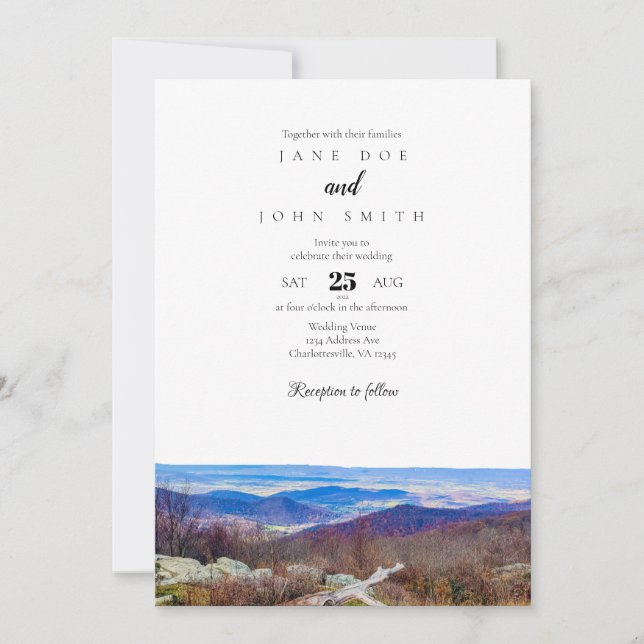 Virginia Mountains Wedding Invitation (Front)