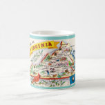 Virginia Mug<br><div class="desc">A fun vintage postcard map of Virginia repurposed on a mug.</div>