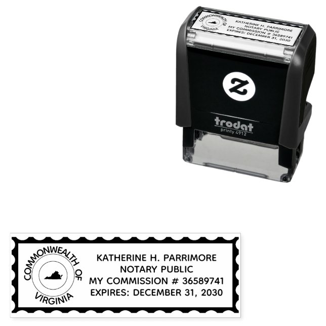 Virginia Notary Self Inking Rubber Stamp (In Situ)
