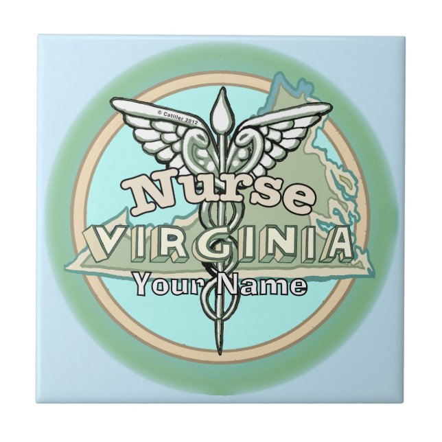 Virginia Nurse Caduceus Tile (Front)