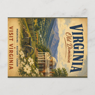Virginia: Old Dominion travel poster Holiday Postcard