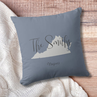 Virginia Outline Throw Pillow