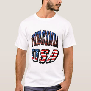 Virginia Picture and USA Text T-Shirt