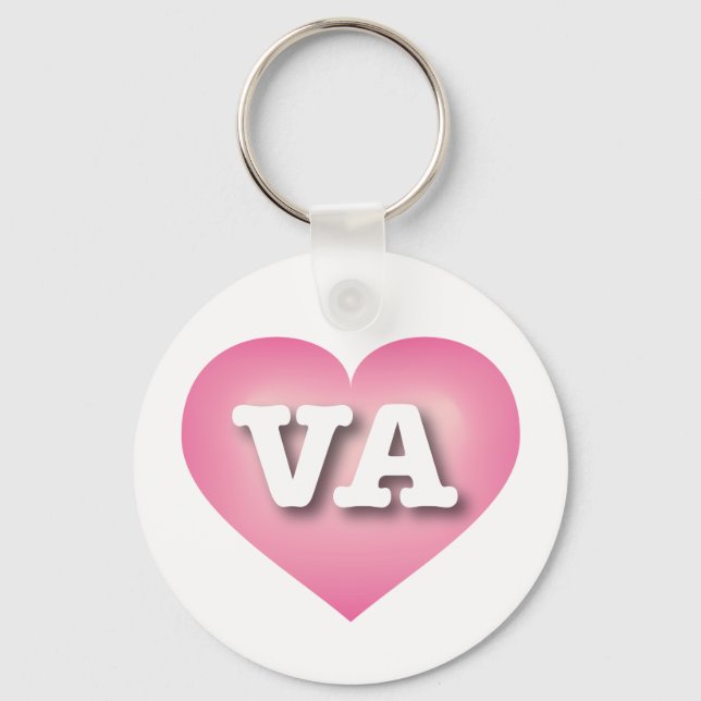 Virginia Pink Fade Heart - Big Love Key Ring (Front)