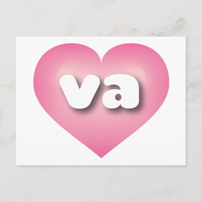Virginia pink fade heart - I love va Postcard (Front)