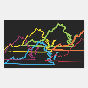virginia pride blur rectangular sticker