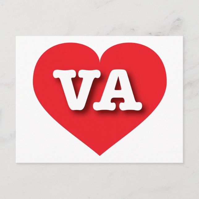 Virginia Red Heart - I love VA Postcard (Front)