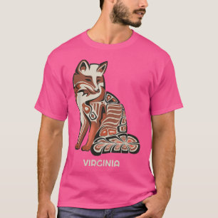 Virginia Red Tribal Fo Native American Artwork Sty T-Shirt