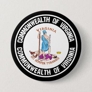Virginia Round Emblem 7.5 Cm Round Badge